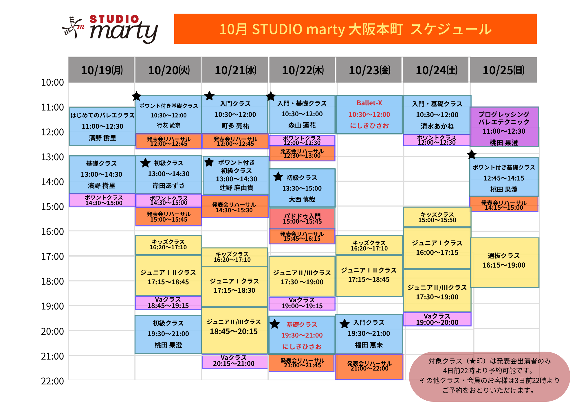 10月バレエレッスン・マーティ大阪本町