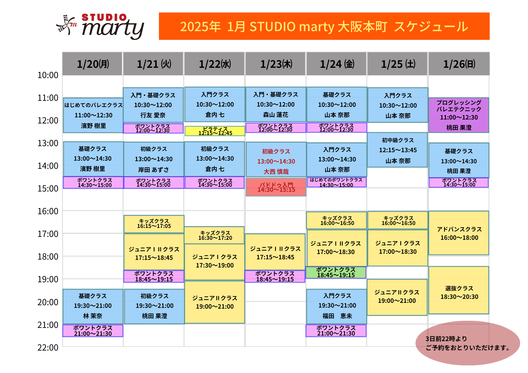 12月バレエレッスン・マーティ大阪本町