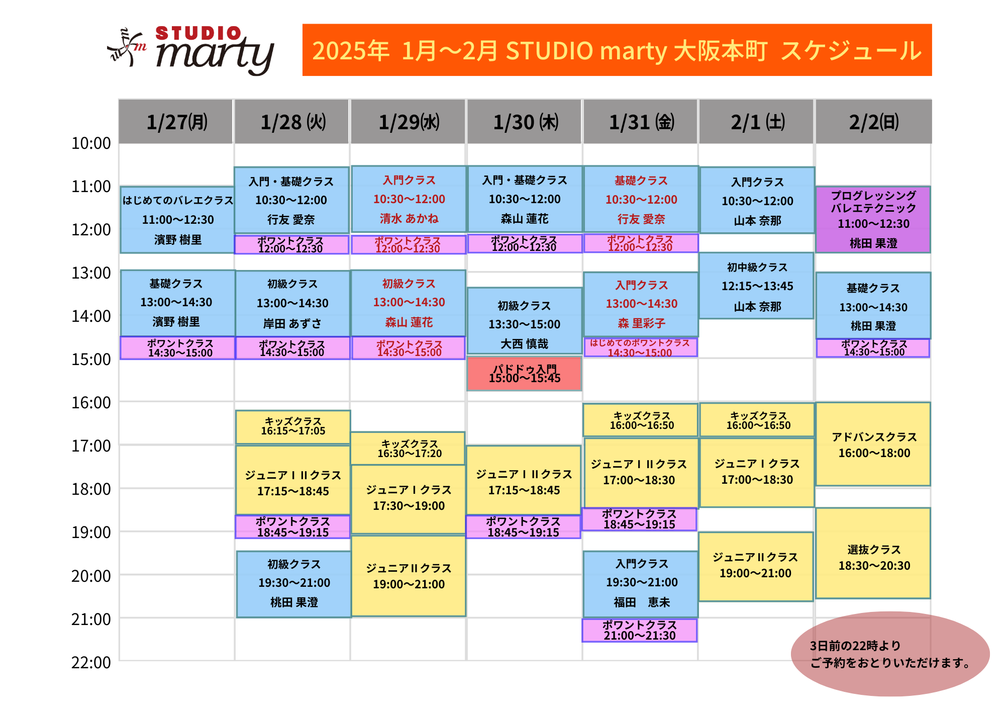 12月バレエレッスン・マーティ大阪本町