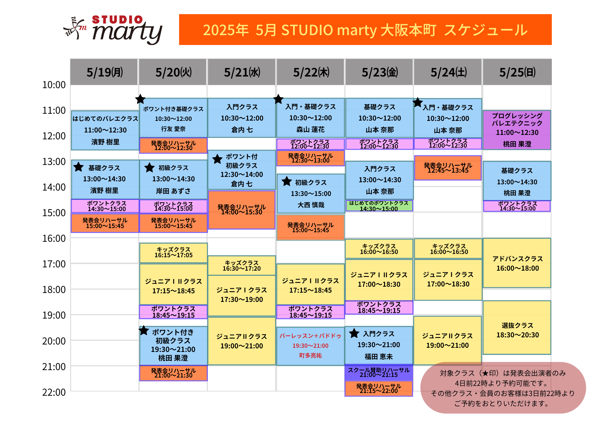 5月バレエレッスン・マーティ大阪本町